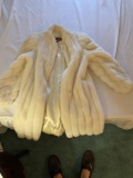 JORDACHE FAUX WHITE FUR COAT