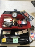 SMALL TOOLBOX OF GAUGES AND OTHER MEASURING DEVICE