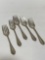 5 STERLING SILVER SALAD FORKS WITH INITIAL 