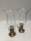 PAIR OF STERLING SILVER CANDLESTICKS WITH GLOBES