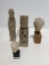 4 CARVED STONE OR PLASTER FIGURES