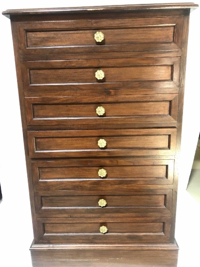 REGENCY STYLE STACKED 7 DRAWER CHEST