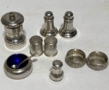 10 PIECES OF STERLING SILVER SALT & PEPPER