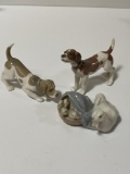 3 LLADRO'S DOGS WITH DUCKS