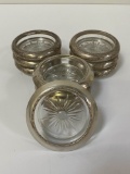 10 STERLING SILVER RIMMED COASTERS