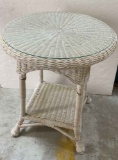 ROUND WICKER SIDE TABLE