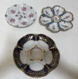 3 LIMOGES OYSTER PLATES