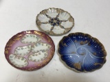 3 LIMOGES OYSTER PLATES
