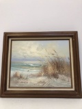SEASCAPE ON CANVAS WITH UNIDENTIFIED SIGNATURE