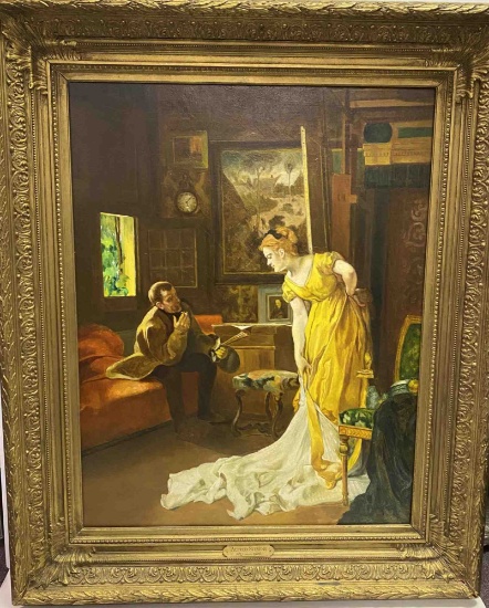 ***IMPORTANT UPDATED INFORMATION***-LARGE ALFRED STEVENS ORIGINAL OIL ON CANVAS