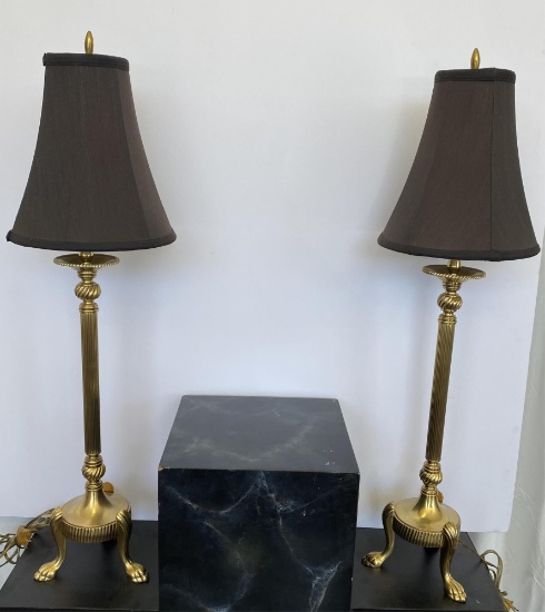 PAIR OF CONTEMPORARY CANDLESTICK LAMPS