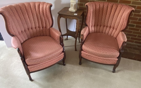 PAIR OF VINTAGE ARM CHAIRS - GOOSENECK STYLE