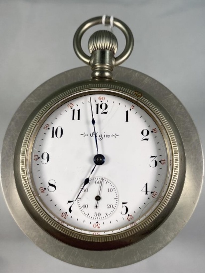 ELGIN POCKET WATCH WITH SILVEROID CASE