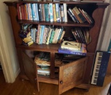 TWO TIER BOOKSHELF WITH LOWER CABINET