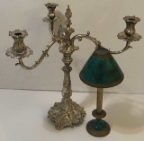 CANDELABRA  AND A CANDLELAMP