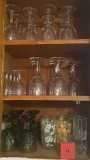 CABINET CONTENTS - 3 SHELVES OF GLASSWARE