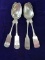 FOUR COIN SILVER SERVING SPOONS