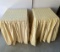 PAIR OF FABRIC COVERED TABLES WITH SLIPCOVERS