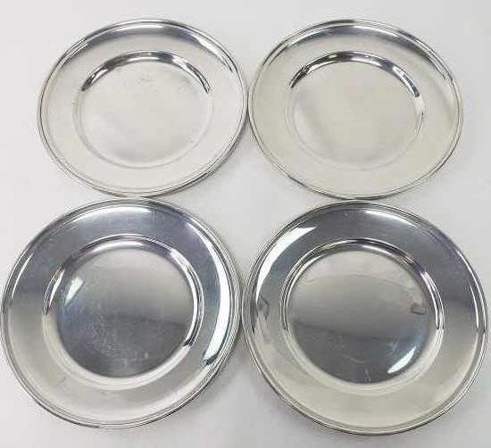 FOUR GORHAM STERLING PLATES