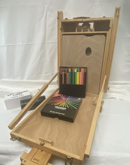 PORTABLE ARTIST EASEL AND ACCESSORIES