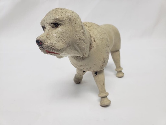FOLK ART WOODEN CARVED ARTICULATED DOG