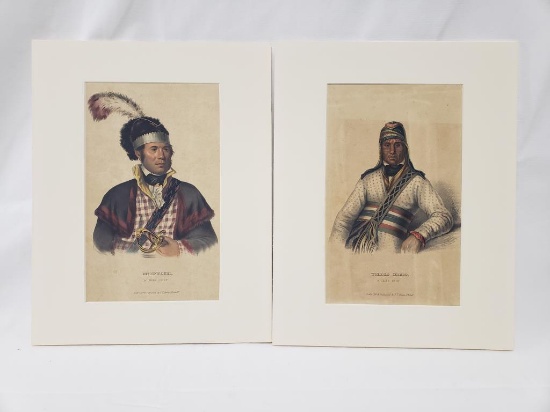 TWO LITHOGRAPHED CREEK CHIEFS