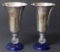 PAIRPOINT VASES WITH COBALT GLASS BASES