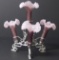 PULLED FEATHER ART GLASS EPERGNE