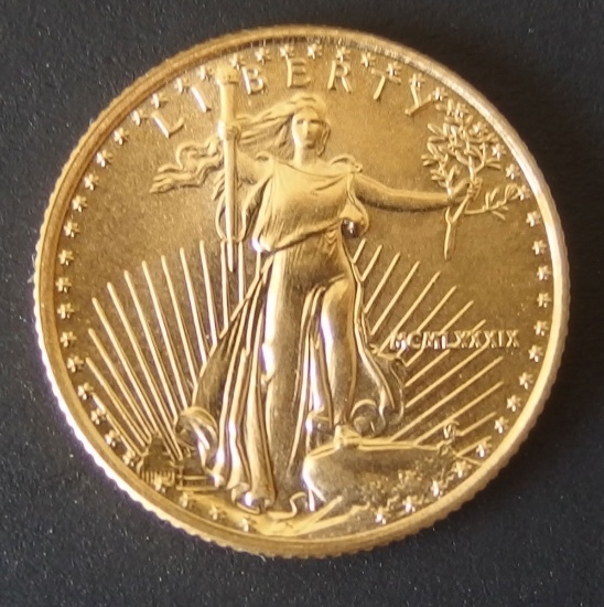 1989 $5 1/10 OZ AMERICAN EAGLE GOLD COIN
