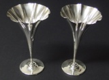 PAIR OF TIFFANY & CO. STERLING TRUMPET VASES