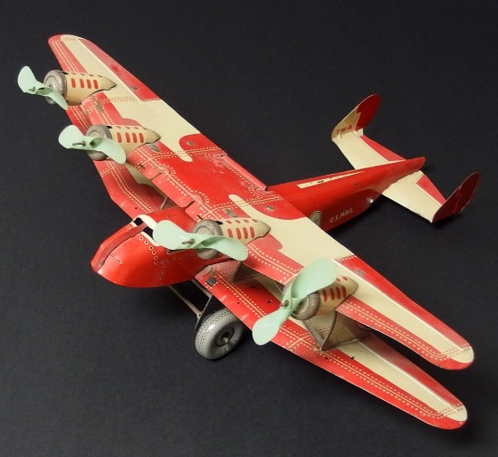 MARX TWA U.S. MAIL TOY AIRPLANE