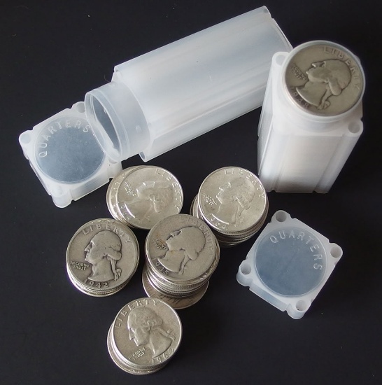 80 WASHINGTON SILVER QUARTER COINS