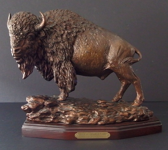 RUSSEL JORGENSEN BUFFALO BRONZE SCULPTURE