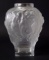 LALIQUE 'HOMMAGE' 1995 FROSTED GLASS VASE W/BOX