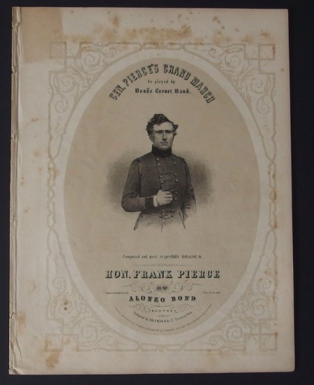 ORIGINAL FRANKLIN PIERCE CAMPAIGN SHEET MUSIC