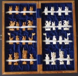 VINTAGE CARVED CHINESE CHESS SET