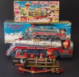 TWO (2) VINTAGE TIN TOY TRAINS WITH BOXES