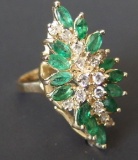 14KT GOLD & EMERALD RING