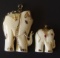 TWO (2) CHINESE 14KT GOLD ELEPHANT PENDANTS