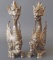 PAIR OF CHINESE BRONZE DRAGON SCULPTURES