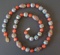 ANTIQUE CHINESE CARVED CARNELIAN & ENAMEL NECKLACE