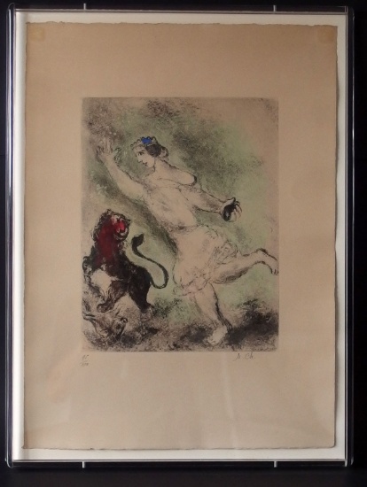 MARC CHAGALL HANDCOLORED ETCHING