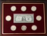 SET OF CASED SILVER PEACE DOLLAR COINS