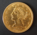 1903 $5 LIBERTY HEAD GOLD COIN