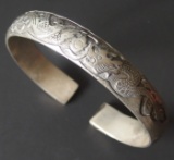 ANTIQUE CHINESE STERLING CUFF BRACELET