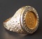 DOS PESOS GOLD COIN DIAMOND RING