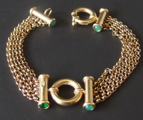 VINTAGE 14KT GOLD 5-LINK CHAIN BRACELET