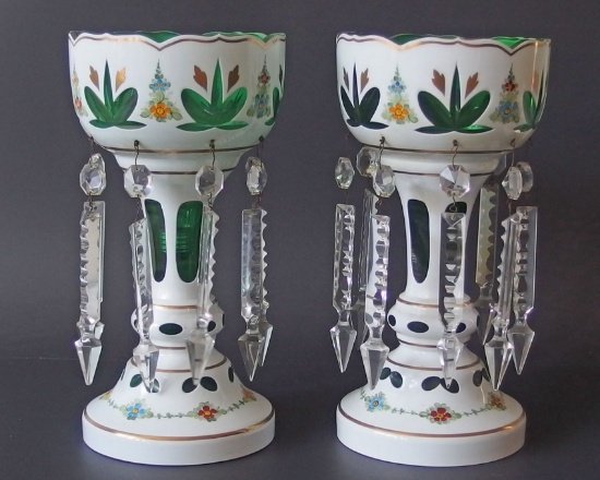 PAIR OF BOHEMIAN GLASS LUSTERS