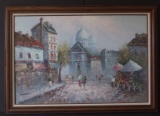 CAROLINE BURNETT PARISIAN STREET SCENE PAINTING