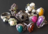 COLLECTION OF STERLING SILVER RINGS